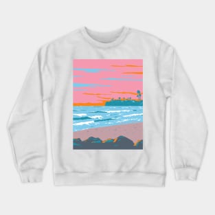 Tourmaline Surfing Park in Pacific Beach San Diego California WPA Poster Art Crewneck Sweatshirt